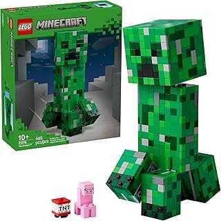 Minecraft The Creeper Kids Building Toy - Minecraft Toy for Boys & Girls, Ages 10+ - Room Decor for Gamers -W/ 1st Version Minifigure - Gift for Christmas - 21276