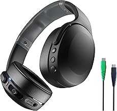 Crusher Evo Wireless Bluetooth Headphones with Multi-Sensory Bass and Charging Cable, Noise Isolating Over-Ear Fit, Up to 40 Hours Battery, Microphone for iPhone Android - True Black