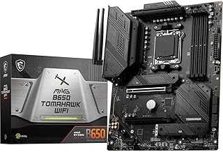 MAG B650 Tomahawk WiFi Gaming Motherboard (AMD Ryzen 9000/8000/7000 Series Processors, AM5, DDR5, PCIe 4.0, M.2, SATA 6Gb/s, USB 3.2 Gen 2, HDMI/DP, Wi-Fi 6E, Bluetooth 5.3, 2.5Gbps LAN, ATX)