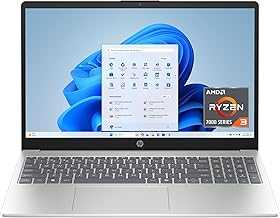 15.6 inch Laptop, HD Touchscreen Display, AMD Ryzen 3 7320U, 8 GB RAM, 128 GB SSD, AMD Radeon Graphics, Windows 11 Home in S Mode, Natural Silver, 15- fc0099nr