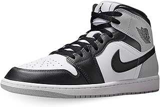 Air Jordan 1 Mid Men's Shoes (White/Light Smoke Grey/Black)