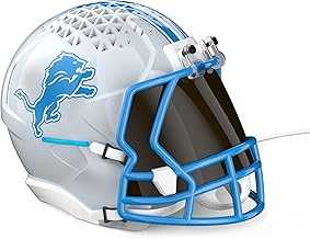 NFL Echo Dot Bundle: Includes Echo Dot | Charcoal and Limited-Edition NFL Helmet Stand | Detroit Lions