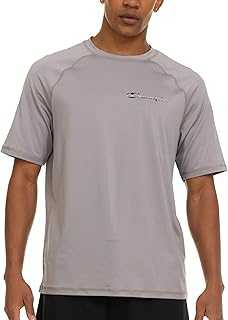 Rash Guard for Men Short Sleeve, Mens Swim Shirt, Sun Shirt UPF+ 50 UV Protection, SPF Quick Drying Rashguard