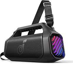 Boom 2 Plus By Anker, Outdoor Speaker, 140W, 2+2 Channel, BassUp 2.0, 20H Playtime, Fast Charge, IPX7 Waterproof, RGB Lights, Power Bank, Bluetooth 5.3, Portable for Outdoors, Camping, Beach