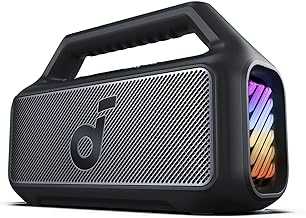 Boom 2 By Anker, Outdoor Speaker, 80W, Subwoofer, BassUp 2.0, 24H Playtime, IPX7 Waterproof, Floatable, RGB Lights, USB-C, Custom EQ, Bluetooth 5.3, Portable for Camping, Beach, and Backyard