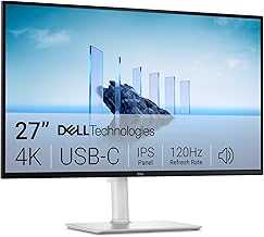27 Plus 4K USB-C Monitor - S2725QC - 27-inch 4K (3840 x 2160) 120Hz 16:9 Display, AMD FreeSync Premium, sRGB 99%, Integrated Speakers, 1500:1 Contrast Ratio, Comfortview Plus - Ash White