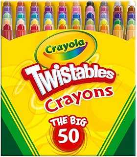 Mini Twistables Crayons for Kids (50ct), Cute School Supplies for Girls & Boys, Toddler Crayons for Coloring Books, Back to School Gifts for Kids