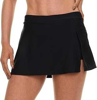 Womens Swim Skirt with Shorts Liner, Swim Skorts for Women Swimwear, Sporty Athletic Bathing Suit Skirt Bottoms