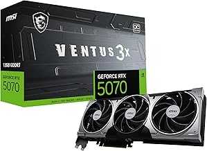 Gaming RTX 5070 12G Ventus 3X OC Graphics Card (12GB GDDR7, 192-bit, Extreme Performance: 2557 MHz, DisplayPort x3 2.1a, HDMI 2.1b, NVIDIA Blackwell Architecture)