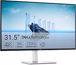 32 Plus 4K Monitor - S3225QS - 31.5-inch 4K (3840 x 2160) up to 120Hz 16:9 Display, VA Panel, AMD FreeSync Premium, 99% sRGB, 95% DCI-P3, 1500:1 Contrast Ratio, Comfortview Plus - Ash White