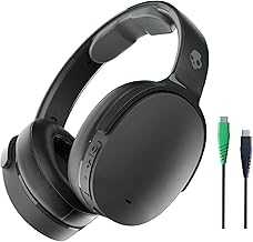 Hesh ANC Wireless Over-Ear Bluetooth Headphones with Charging Cable, Active Noise Cancelling, Up to 22 Hrs Battery, Foldable Lightweight Design, Microphone for iPhone Android - True Black