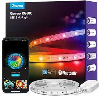 RGBIC LED Strip Lights, Smart LED Lights for Bedroom, Bluetooth LED Lights APP Control, DIY Multiple Colors on One Line, Color Changing LED Strip Lighting Music Sync, Home Decor, 16.4ft