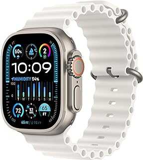 Watch Ultra 2 [GPS + Cellular 49mm] Smartwatch with Rugged Titanium Case & White Ocean Band One Size. Fitness Tracker, Precision GPS, Action Button, Extra-Long Battery Life