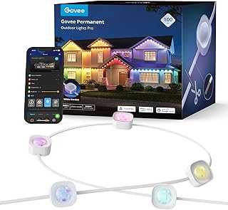 Permanent Outdoor Lights Pro, 100ft with 60 RGBIC LED Lights for Daily and Accent Lighting, 75 Scene Modes for Outdoor Decor, IP67 Waterproof, Works with Alexa, Google Assistant, Matter, White