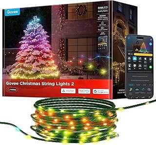 Christmas Lights 2, RGBWIC 164FT 500LEDs String Lights for Holiday Decor, Smart Indoor Outdoor LED Decoration with Shape Mapping Function, 130+ Scene Modes, APP Control, Green Wire