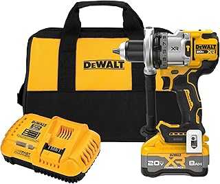 20V MAX XR 1/2 Inch Cordless Hammer Drill Kit with 8AH Battery and Charger (DCD1007WW1)