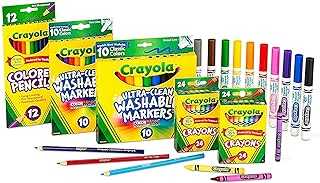 Art Supplies Set (80ct), Crayons, Markers & Colored Pencils, Coloring Supplies for Classrooms & Teachers, Gift for Kids [Amazon Exclusive]