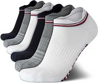 Mens No Show Socks - 6 Pack Performance Cushion Arch Support Low Cut Tab Ankle Socks for Men (Shoe Size 7-12)