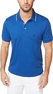 Men's Classic Fit Short Sleeve Dual Tipped Collar Polo Shirt