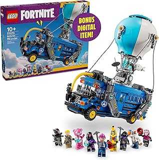 Fortnite Battle Bus Building Toy - Collectible Fortnite Toy for Kids, Boys & Girls, Ages 10+ - Pretend Play Set with 9 Minifigures from Video Game - Gift for Christmas - 77073