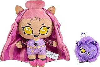 Plush Doll Set, Ghoul N Go Clawdeen Wolf 6.5-inch Plushie with Pet Dog Crescent and Kid-Sized Backpack