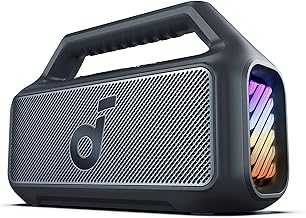 Boom 2 By Anker, Outdoor Speaker, 80W, Subwoofer, BassUp 2.0, 24H Playtime, IPX7 Waterproof, Floatable, RGB Lights, USB-C, Custom EQ, Bluetooth 5.3, Portable for Camping, Beach, and Backyard
