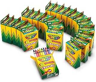 Crayons Bulk (24 Packs), Kids Back to School Essentials, Teacher Classroom Must Haves, Bulk School Supplies for Preschool & Kindergarten