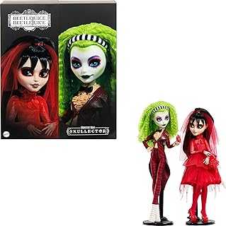 Skullector Beetlejuice Beetlejuice Doll 2-Pack, Collectible Betelgeuse and Lydia Deetz Set with Accessories and Displayable Packaging (Amazon Exclusive)