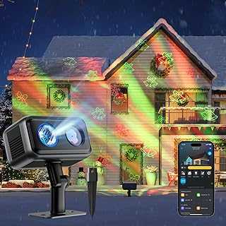 Outdoor Projector Light, Upgraded Aurora Star Projector with 16 RGB Patterns, 50+ Scene Modes for Indoor & Outdoor Holiday Decor, Works with Alexa, Google, Matter, IP65 Waterproof