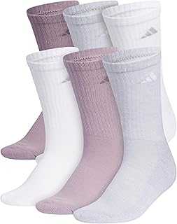 Women's Athletic Cushioned Crew Socks, 6-Pack, Durable, Moisture-Wicking, Cushioned, Arch Support Socks for Women