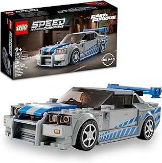 Speed Champions 2 Fast 2 Furious Nissan Skyline GT-R (R34), Race Car Toy Model Building Kit, Collectible with Racer Minifigure, 2023 Set for Kids, Boys and Girls Ages 9 and Up 76917
