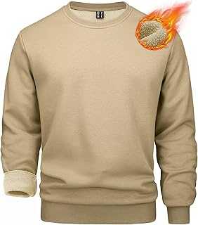 Men's Crewneck Sweatshirt Long Sleeve Casual Warm Fleece Pullover