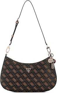 Noelle II Top Zip Shoulder Bag, Brown Logo