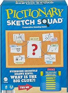 Pictionary Sketch Squad Cooperative Party Game with Clues Case, 2- to 6-Player Drawing Game