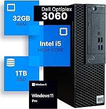 Dell Optiplex 3060 Desktop Computer | Intel i5-8500 (3.2) | 32GB DDR4 RAM | 1TB SSD Solid State | Windows 11 Professional | Home or Office PC (Renewed)