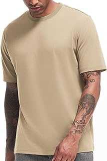 Men's Heavy Weight Crew Neck T-Shirt Mens Premium Cotton Tee - Pre Shrunk S-3XL
