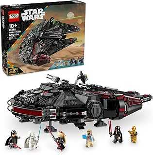 Star Wars The Dark Falcon Buildable Starship, Star Wars Toy Vehicle Set for Boys and Girls, Collectible Millenium Falcon Toy with 6 Star Wars Minifigures, Birthday Gift for Kids or Any Fan, 75389