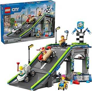 City No Limits: Race Car Ramp Track Toy - Building Toy for Kids, Boys and Girls, Ages 6+ - Soap Box Car Ramp for Racing with 2 Cars, 4 Minifigures, and Buildable Ramp - Gift Idea - 60460
