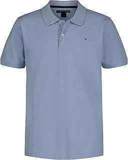 Boys' Short Sleeve Pique Ivy Polo Shirt, Button Closure, Soft & Comfortable