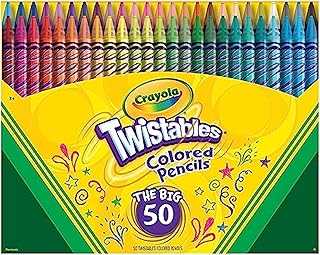 Twistables Colored Pencil Set for Kids (50ct), No Sharpen Coloring Book Pencils, Essential Classroom Supplies, Cute Back to School Gifts for Kids, 4+