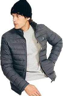 Men's Reversible Quilted Puffer Jacket –Midweight Mechanical Stretch Winter Coat