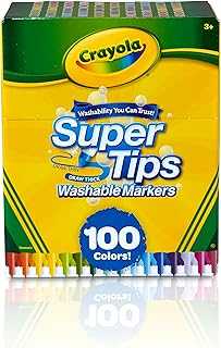 Super Tips Marker Set for Kids (100ct), Broad Tip & Fine Point Washable Art Markers for Kids, Bulk School Supplies, Teacher Classroom Must Haves, Drawing Supplies