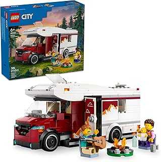 City Holiday Adventure Camper Van Building Toy Set - Vacation Toy for Kids, Boys and Girls, Ages 6+ - Gift for Birthdays - Includes 3 Minifigures and Accessories - 60454