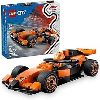 City F1 Driver with McLaren Race Car Toy - Model Car Building Toy Kit for Kids, Boys and Girls, Ages 6+ - F1 Collectible for Fans - with a Driver Minifigure - Gift Idea for Birthdays - 60442