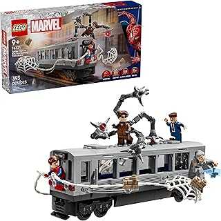 Marvel Spider-Man vs. Doc Ock Subway Train Scene - Action Figures Kids Toy - Spider-Man Building Toy for Boys & Girls, Ages 9+ - Marvel Collectible with 4 Minifigures - Birthday Gift Idea- 76321