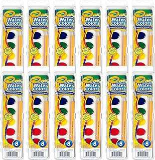 Washable Watercolor Paint Sets for Kids (12ct), Bulk Classroom Art Supplies for Preschool & Kindergarten, Classroom Learning Activities for Toddlers