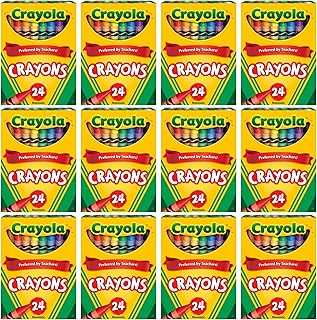 Crayons Bulk, 12 Packs of 24 Count Crayons, School Supplies, Assorted Colors