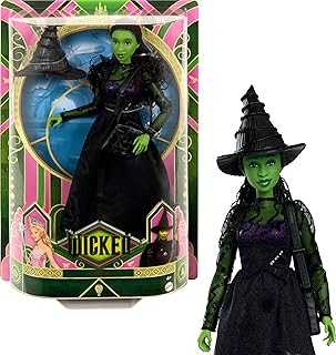Universal Wicked Elphaba Fashion Doll & Accessories with Green Skin, Braided Black Hair, Posability & Removable Ballroom Look