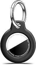 1|2|4 Pack for Airtag Holder Case with Keychain, Shockproof GPS Cover Anti-Scratch Key Chain for Air Tags, for Airtag Accessories for GPS Item Tracker Cases for Bags, Luggages, Black