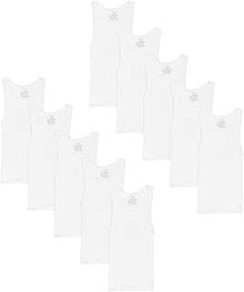 Boys’ Tank Cotton Undershirt, EcoSmart, 10 Pack, White